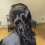 Pre-stretched braiding hair or add extensions to styles