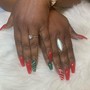 Full set French with gel polish short