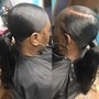 Silk press with ponytail bang is optional for natural hair only