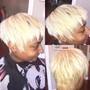 Relaxer retouch, Cut, Rinse  (relaxer 8 weeks or less)