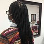 Medium half feed-ins Half box braids