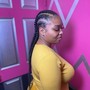 Two French braids/qw half down