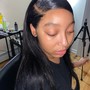 Sleek side part ponytail