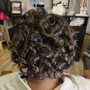 Silk Press and Curl( Spiral, C-Curls,  Cork Screw, RInglets, ect.)