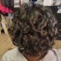 Silk Press and Curl( Spiral, C-Curls,  Cork Screw, RInglets, ect.)