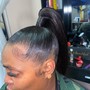 Sleek pony with swoop / bang