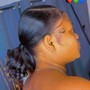 Sleek ponytail frontal on natural hair