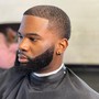 Mens razor bald haircut with hot steamed towel and beard trim