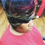 Relaxer, cut & color