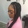 Medium half feed-ins Half box braids