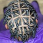 Men's  Braids (top with tapered faded sides)