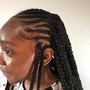 half UP half Down feed-in braids