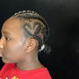 Kids small feedin ponytail braids