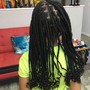 Medium half feed-ins Half box braids