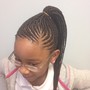 Braid down for sew-in or crochet.