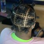 Natural length small cornrows