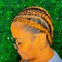 8 cornrows  feedin Braids