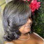 Silk Press (natural hair) shoulder length or shorter