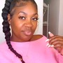 Ponytail with 1 long Jumbo Braid