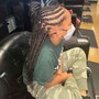 Feed-in Braids with loose hair crochet at the back