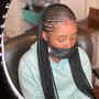 2 feed in Braids w/ curly weave added