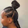 Half feed in braids / half knotless