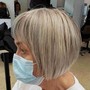 Lowlights, / gray blending on short hair