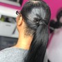 Half up/ half down ponytail