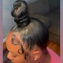 3 d part knot bun ( hair provided )