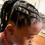 Kids braids natural hair with shampoo, cond, blowdry