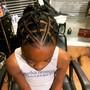 Kids braids natural hair with shampoo, cond, blowdry