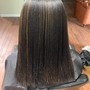 Silk Press, length retention trim shoulder length