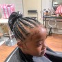 Kids braids natural hair with shampoo, cond, blowdry