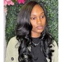 Silk Press (natural hair) shoulder length or shorter