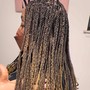 Boho knotless braids (human hair curls)