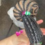 Kid's Braids With Hair Added