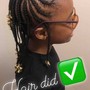 Large Cornrows With Natural Hair (Up to 9 Braids)