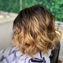 Cut/style  with bleach and tone color package