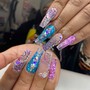 Extra Long full set w/nail art