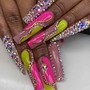 Extra Long full set w/nail art