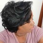 Quickweave, hair color or relaxer , cut and pixie style short