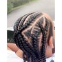 Braided ponytail (8 cornrows)