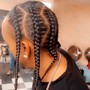 Braided ponytail (8 cornrows)