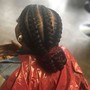 Braiding hair for cornrows