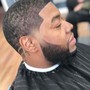 Edge/line up w/ temp/taper/shape up  blowout and facial