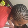 Large Cornrows with natural hair