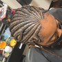 Large Cornrows with natural hair