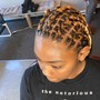 Adult Braided Cornrow Updo With Weave