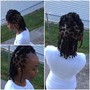 Adult Braided Cornrow Updo With Weave