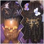 Adult Braided Cornrow Updo With Weave